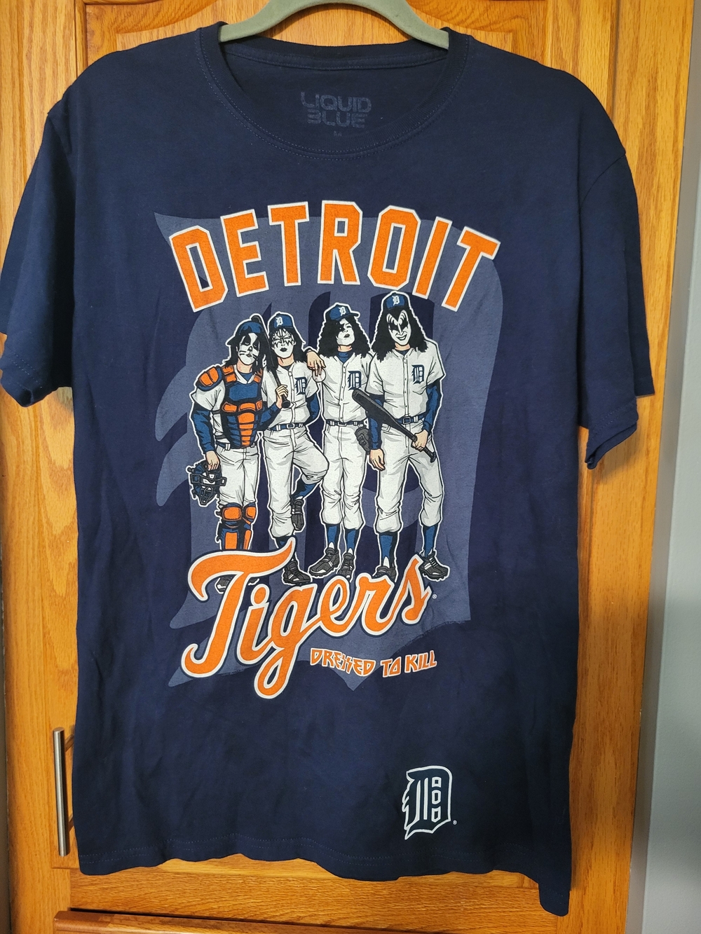Kiss - Detroit Tigers - “Dressed To Kill” - 2014 Blue Shirt - M - Liquid Blue